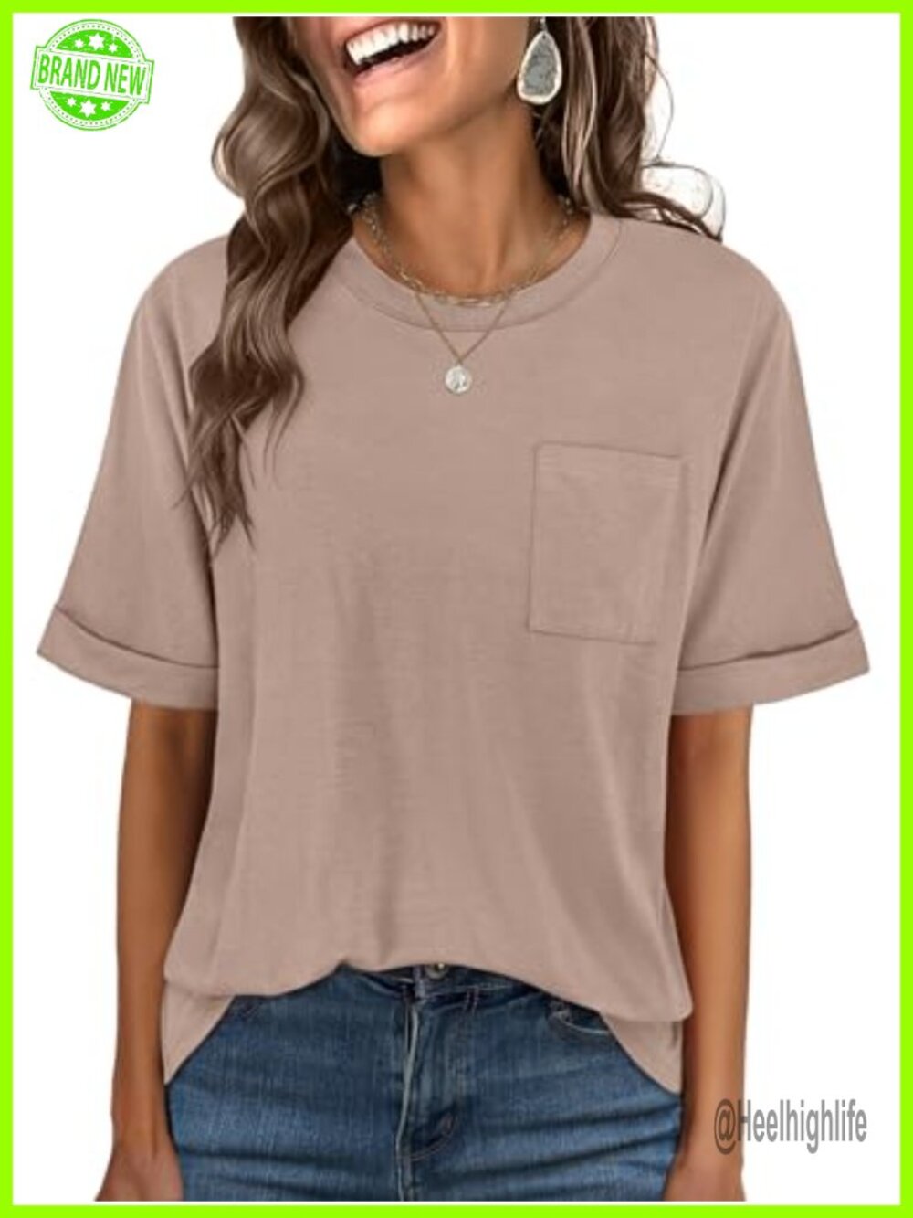 Oversized Short Sleeve Crew Neck T-Shirt Casual Summer Top